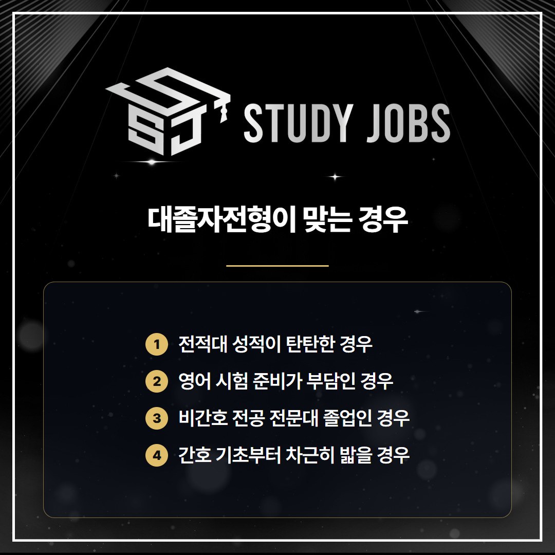 간호학과 대졸자전형이 유리한 사람의 네 가지 경우
