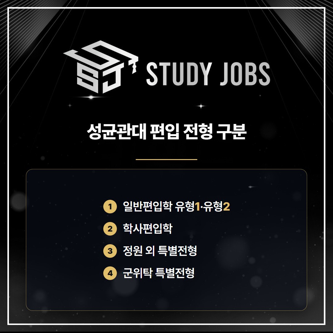 2026학년도 공지 기준 성균관대 편입 전형 구분 네 가지