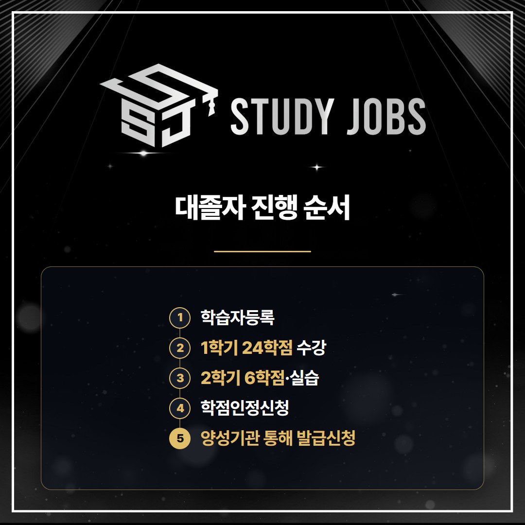 대졸자의 평생교육사2급 취득방법을 2학기로 나눈 진행 순서